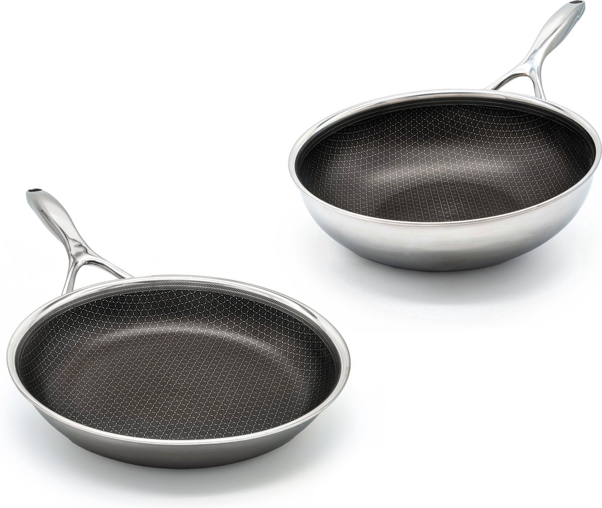Matero 2-delige Pannenset - PFAS vrije Koekenpannen - PFAS vrije wokpan - Non-stick & krasbestendige - Ø 28cm - Pannenset Inductie, Keramisch, Elektrisch, Oven - Oven & vaatwasserbestendig