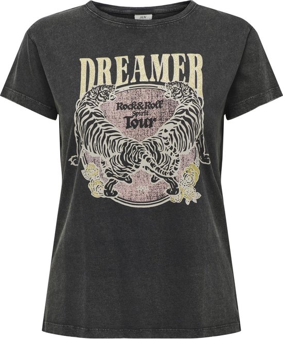 Jacqueline de Yong T-shirt Jdyfarock Life S/s Print Top Jrs 15201027 Black/dreamer Dames Maat - L