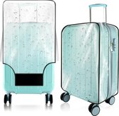 Bastix - Kofferbeschermhoes, transparant, 61 cm, kofferbescherming, waterdicht, krasbescherming, stofdicht, pvc-koffer, beschermhoes, doorzichtige zwarte rand, perfect als kofferbescherming tijdens