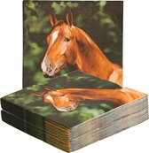 Esschert design papieren servetten - 60x - paard - 33 x 33 cm