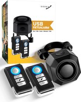 USB Fietsalarm met Extra Afstandsbediening - Anti-Diefstal Fietsalarm - 110DB - Geschikt voor Fiets, Scooter, E-Bike & Trailers