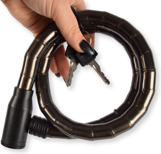 Veilig Onderweg: Zwarte Fietsslot Kabelslot - Inclusief 2 Sleutels - Duurzaam Metaal & Plastic, 80cm, Inclusief 2 Sleutels - Perfect voor Fietsen & Accessoires! van Veilig Onderweg — afbeelding 4