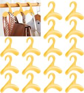 Handtas, kleerhanger, haken, kast, 16 stuks, haken voor tassen, rugzakken, tassen, hangers voor hangende rugzakken, schooltassen, sjaal, riem en stropdas (geel)