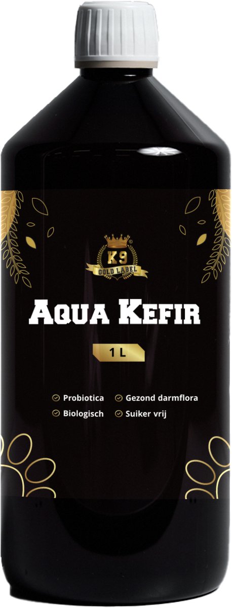 k9 gold label - aqua kefir -probiotica - biologisch - suikervrij - gezonde darmflora.