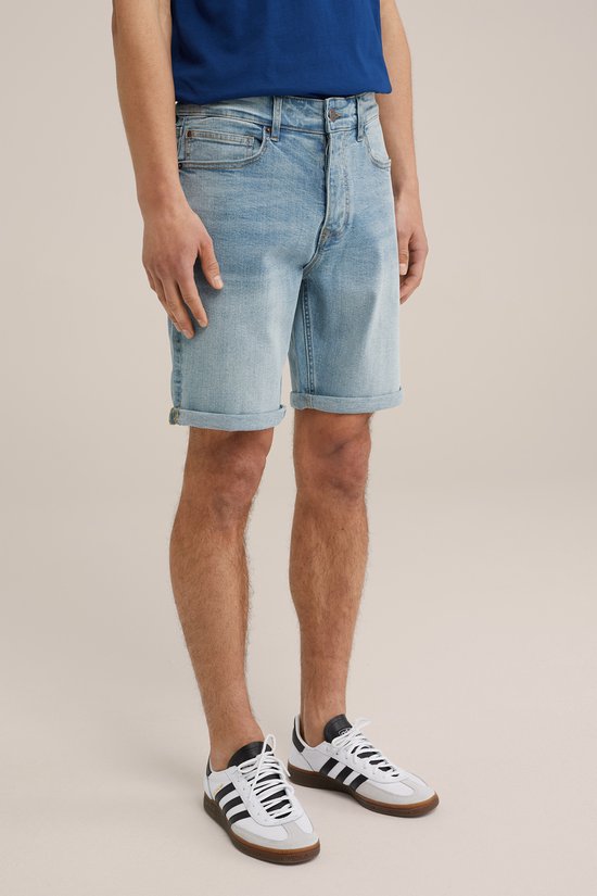 WE Fashion Heren regular fit denimshort met stretch