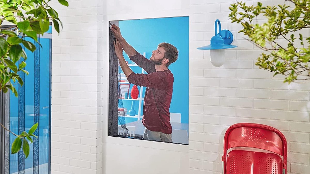 Insect Stop Comfort Vliegenhor voor ramen - Insectenhor, raamhor - Met klittenband - Muggenhor, wit (lichte privacywerking), 130 cm x 130 cm