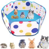 Kleine dieren box kooi tent draagbare opvouwbare outdoor indoor pop open huisdier oefening hek pop-up tuin hekken hamster box voor konijnen hamster chinchilla's egels (blauw) [Energieklasse A]