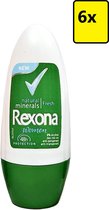 Rexona Woman - Natural Minerals Fresh - 48H Protection Deo Roller - 6x 50ml