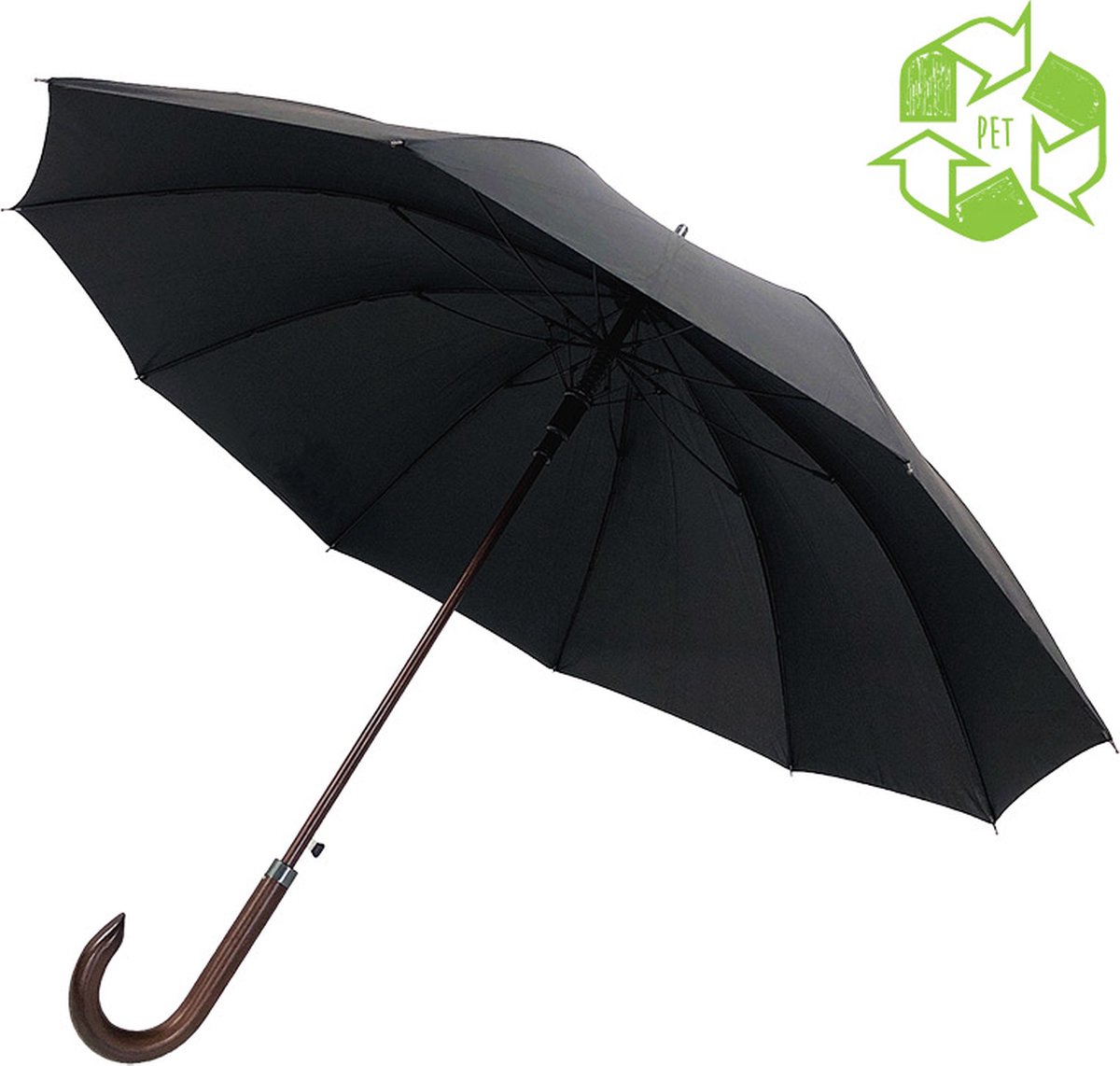 Smati Homme Écologique Stormparaplu - Auto Open - ø 118 cm - Homme Écologique Zwart