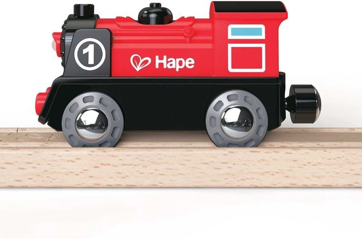 Hape Batterij Locomotief Nr. 1 - Speelgoedtrein met Verlichting en Magneet, 3 jaar+ — afbeelding 8