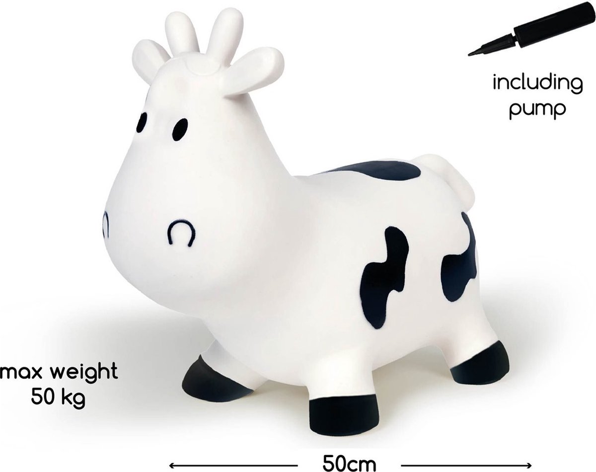 BS Toys Skippydier - Springkoe Jumpbal - Speelgoed Hopperbal - Jumping Dieren - Bounce bal koe - Kinderspeelgoed - Speelgoed 2 Jaar - Inclusief Pomp - Tot 50 kg Gewicht - Cadeau kind — afbeelding 2