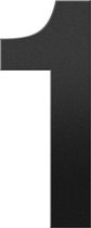 Huisnummer - Zwart - RVS - GPF bouwbeslag - 1 XL zwart, 250 mm