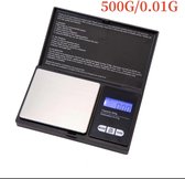 Weegschaal - Precisie Weegschaal - Weegschaal 0.01 tot 500 Gram - Digitale Weegschaal - Jewelry Scale - Mini Weegschaal - Kleine Weegschaal - Zakweegschaal - Pocket Scale - Weegschaal Op Batterijen - Tarrafunctie - Zwart - Black -