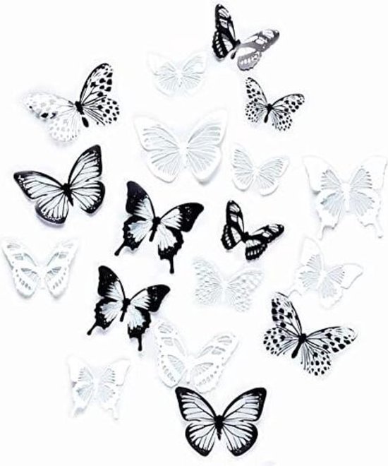 tereosimulatie vlindermuurstickers, levendige flitsmuurstickers voor thuis, slaapkamer, babykamerdecoratie