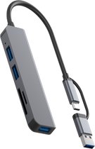 Rolio SD Kaartlezer - All In One USB 3.0 en USB C Geheugenkaartlezer - SD/TF/USB 3.0 Cardreader - Inclusief Converter