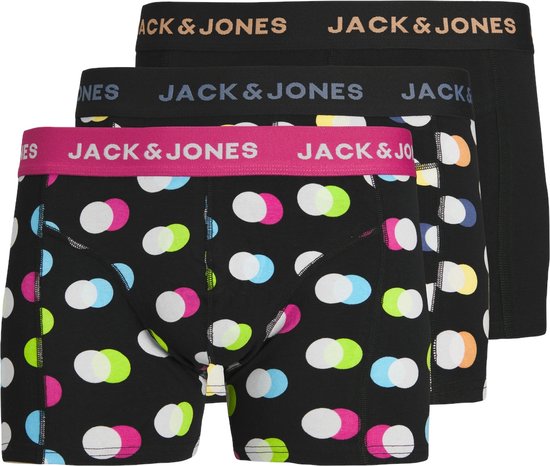 Jack & Jones Boxers pour Hommes Trunks JACREESE Dotted Zwart 3-Pack - Taille M