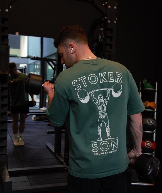 Stokerson - T-shirt (Sport) - Surdimensionné - Signature Vert - 100% Katoen - Gymwear - M