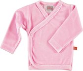 Baby trui overslag van zacht biologisch velours - roze - maat 56