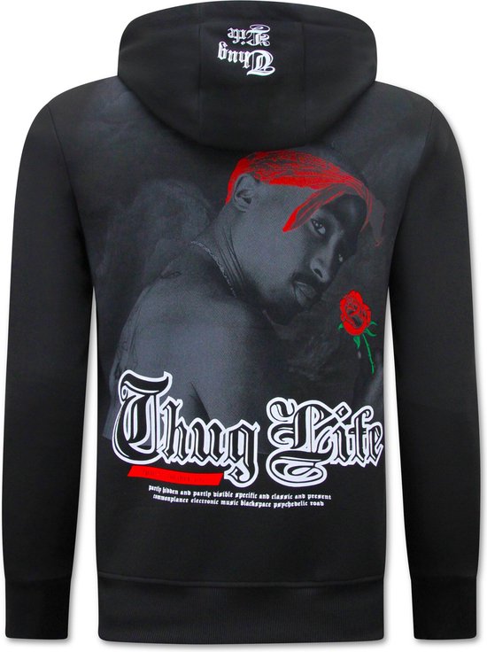 2Pac Heren Hoodie - Thug Life - Zwart