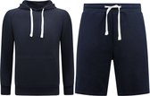 Hoodie Heren - Korte Broek Heren - SET- Donker Blauw