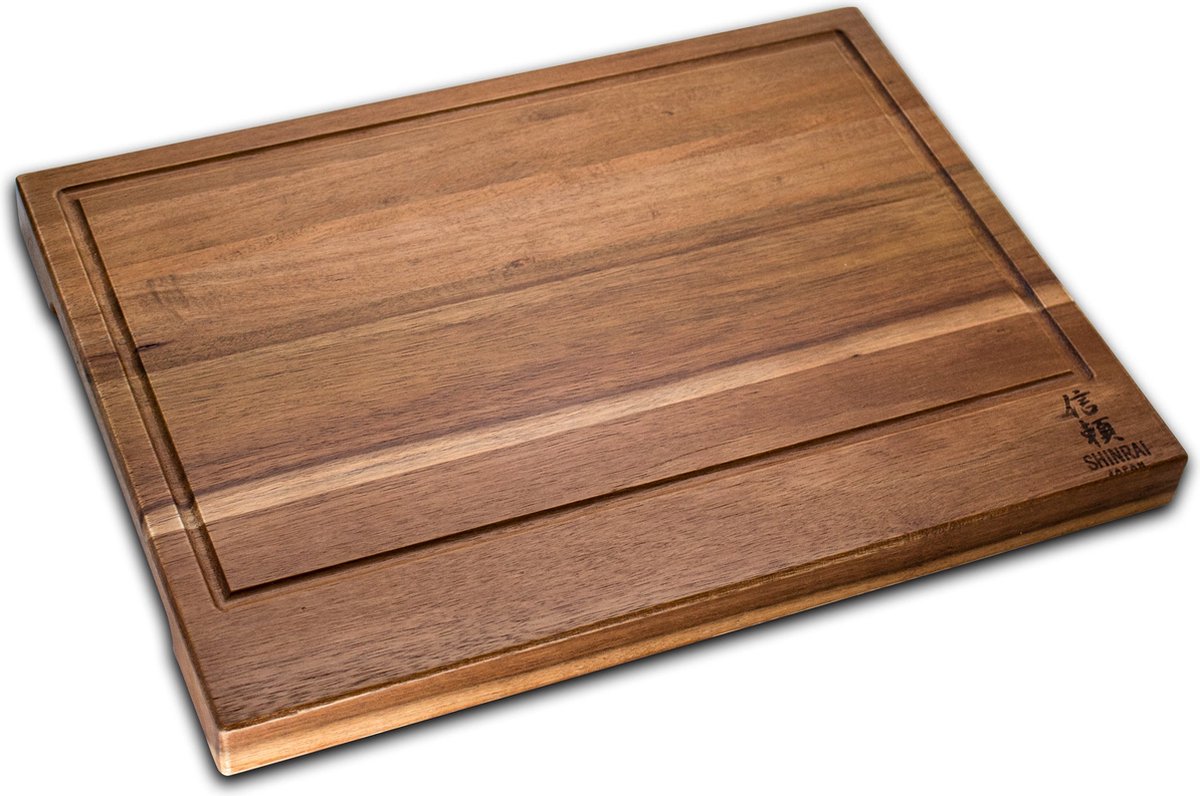Shinrai Knives - Premium Acaciahouten Snijplank - 40 x 30 x 3,5 cm - Duurzame en Stijlvolle Keukenplank