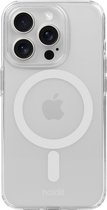 Coque de téléphone Holdit adaptée à l' iPhone 15 Pro Max, étui magnétique en silicone (transparent/blanc)