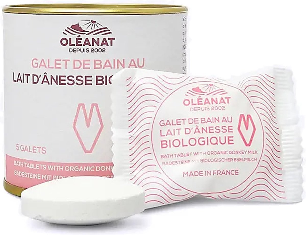 Badtabletten met ezelinnenmelk, Oléanat, 5 stuks in blik, biologisch