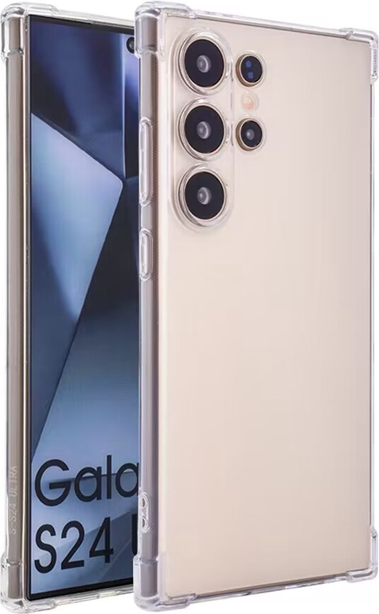 Samsung Galaxy S24 Ultra Hoesje - Transparant - Opstaande hoeken