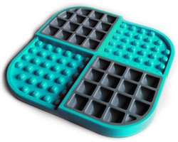 Lickimat Slomo - slowfeeder voor kat en kleine hond - tegen schrokken - turquoise