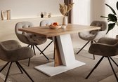 Meubella - Eetkamertafel Brand - Eiken - Wit - 138 cm