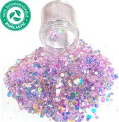 Biologisch Afbreekbaar Chunky Glitters (Lila) [Volume 8g - Biodegradable Festival Jewels Glitter Outfit Lichaam en Gezicht - Make-up Face Body - Kinderen Volwassenen Dames - Eco Friendly]