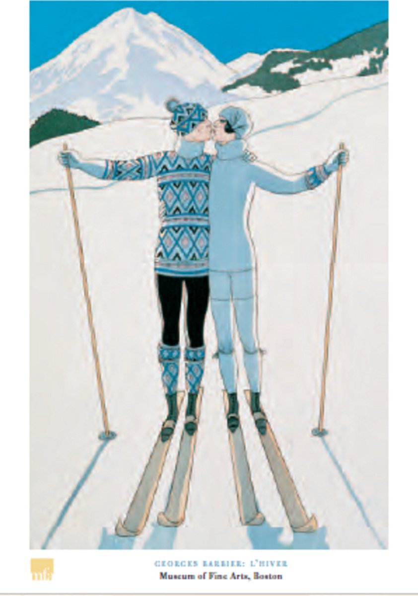 Catch Projecten Georges Barbier - L'Hiver - De winter - Kunstposter - Boston Museum of Fine Arts - 50x70 cm Multicolor