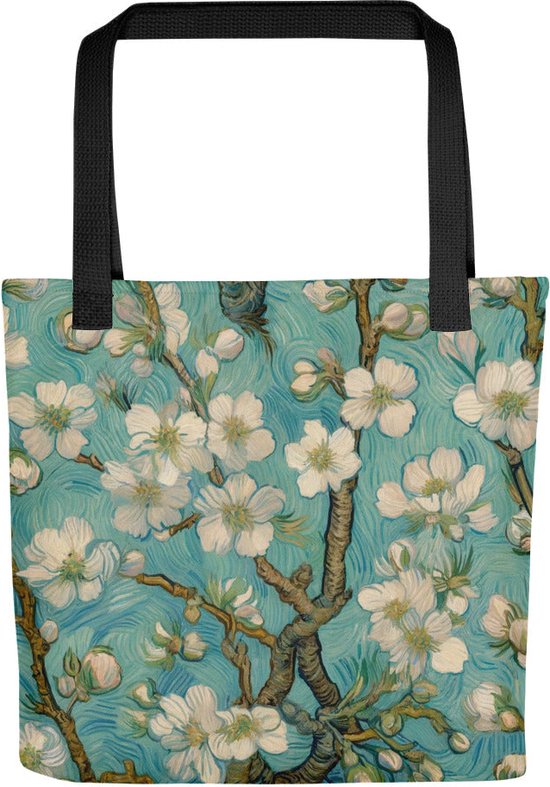 Vincent van Gogh 'Amandelbloesem' ('Almond Blossom') | Beroemde Schilderij Tote Bag | Allover Print Kunst Tote Bag