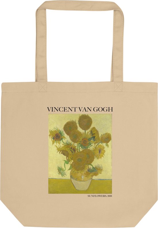 Vincent van Gogh 'Zonnebloemen' ("Sunflowers") Beroemde Schilderij Tote Bag | 100% Katoenen Tas | Kunst Tote Bag | Naturel