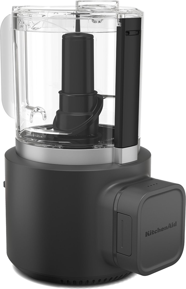 KitchenAid Go - Draadloze hakmolen met batterij - Inbegrepen mengkom van 118 L garde en roestvrijstalen mes - 2 snelheden en pulse-modus Matt Zwart
