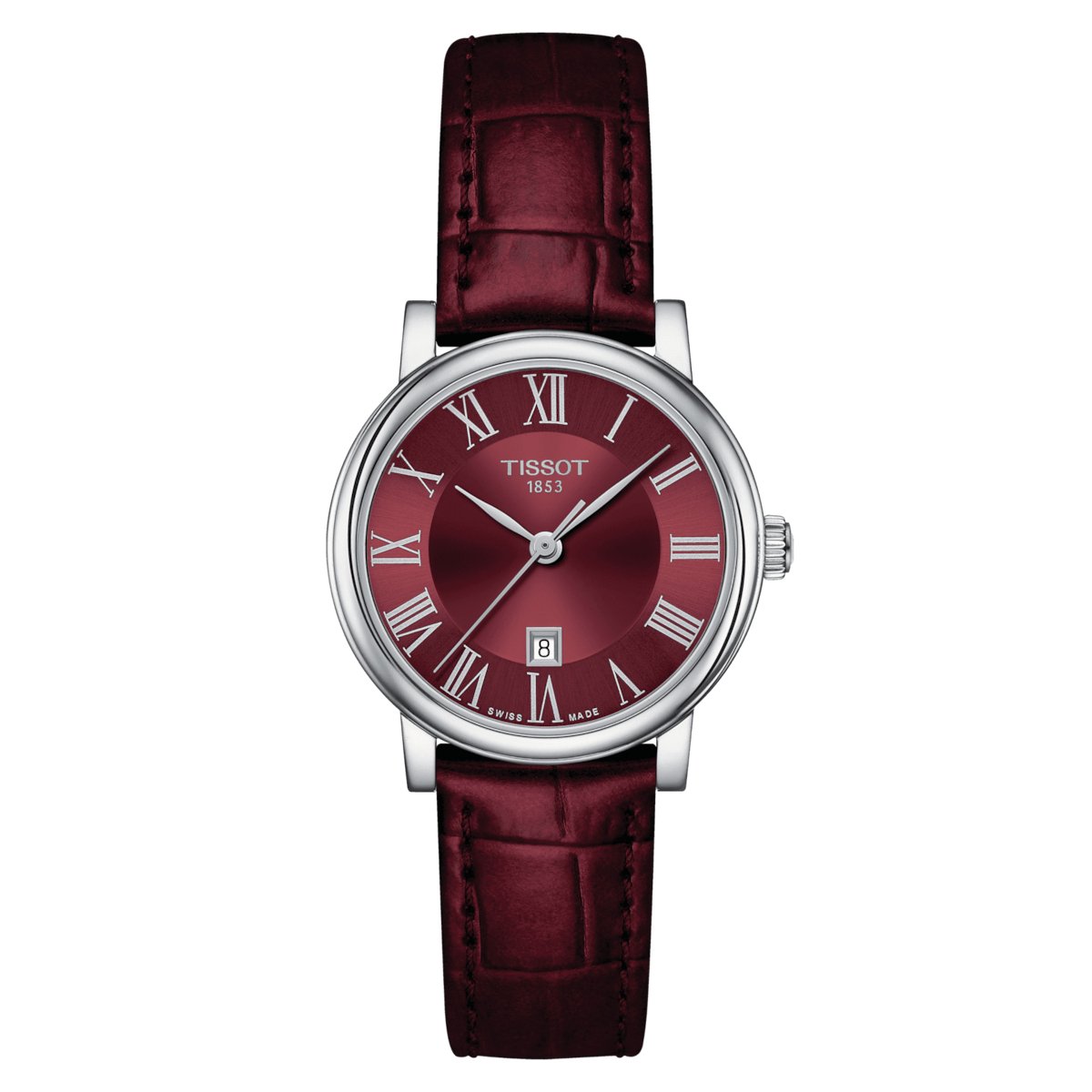 Tissot Carson Premium T1222101637300 Horloge - Leer - Rood - Ø 30 mm