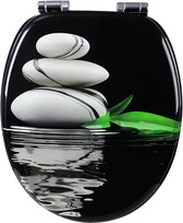 Rootz Elegance II toiletbril - Soft-close zitting - Antibacteriële zitting - Universele pasvorm - Eenvoudige installatie - MDF, zinklegering, roestvrij staal - 37,8 cm x 43,8 cm