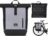 Robin Medium Bike, fietstassen voor bagagedrager, dames en heren, zwart, 2-in-1 fietstas, rugzak en bagagedragertas achter, waterafstotend
