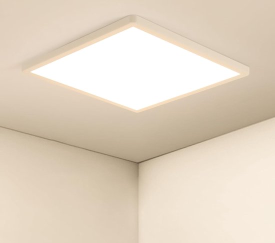 Delaveek-Ultradunne Drievoudige LED Plafondlamp - Vierkant - 30cm - Wit - 36W 4050lm - Warm wit 3000K
