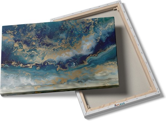 Artaza Peinture sur toile oeuvre abstraite de Blauw et Goudor - 120x80 - Groot - Photo sur toile - Impression sur toile