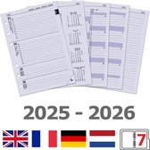 Kalpa 6206-25-26 A5 Agenda Inleg 1 Week per 2 Paginas EN DE FR NL 2025 2026