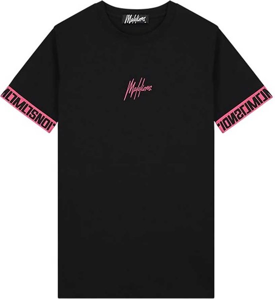 Malelions Men Venetian T-Shirt Black/Hot Pink