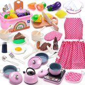 Fairytales Kinderkeuken accessoires servies groenten fruit om te snijden voor kinderen - Speelkeuken poppenkeuken modderkeuken accessoires - Outdoor keukenspeelgoed