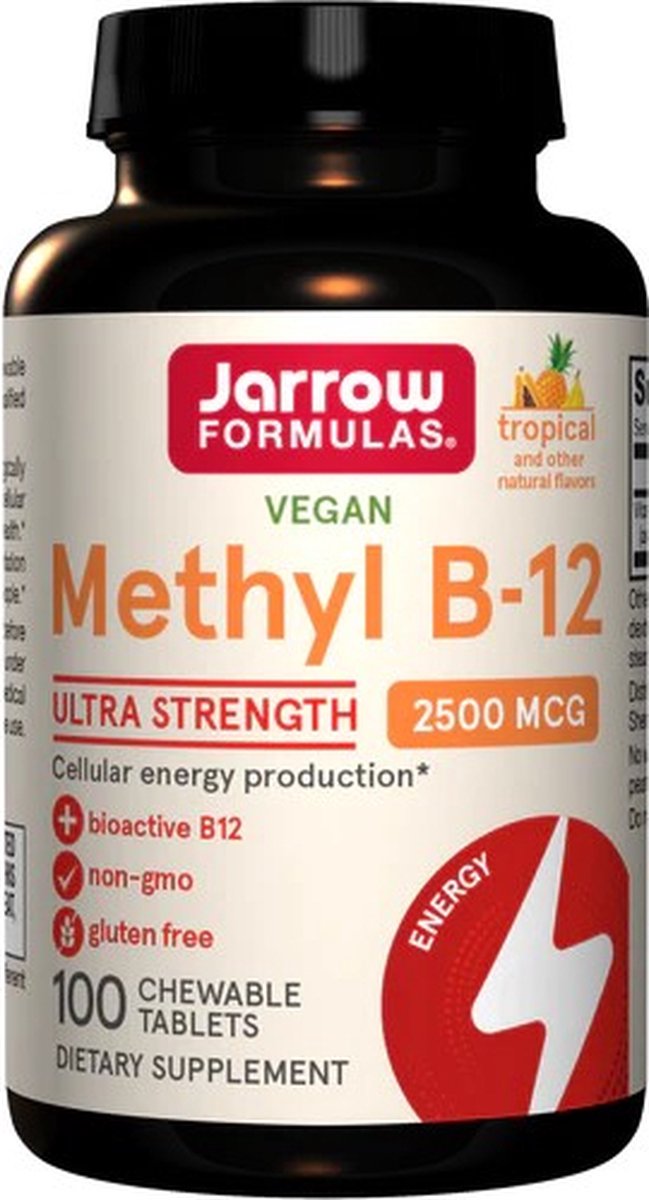 Goedkoopste B12 - Methylcobalamine 2500mcg 100 zuigtabletten tropische smaak | Jarrow Formulas