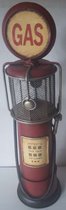 Maddeco - rode blikken benzinepomp - jaren 50 - spaarpot - 10 x 10 x 31 cm
