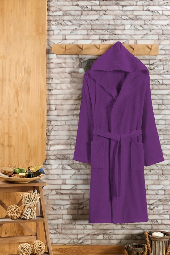 Sauna - Ochtendjas - Paars/Purper - Badstof - Wellness - Valt XXL