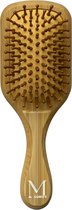 MOONIE'S® bamboe paddle haarborstel - Mini - Bamboe - Acetaat - Dubbele borstelharen - Houtlook
