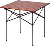 Opvouwbare campingtafel 70x70cm vierkante oprolbare top 4 persoons compacte tuintafel met draagtas