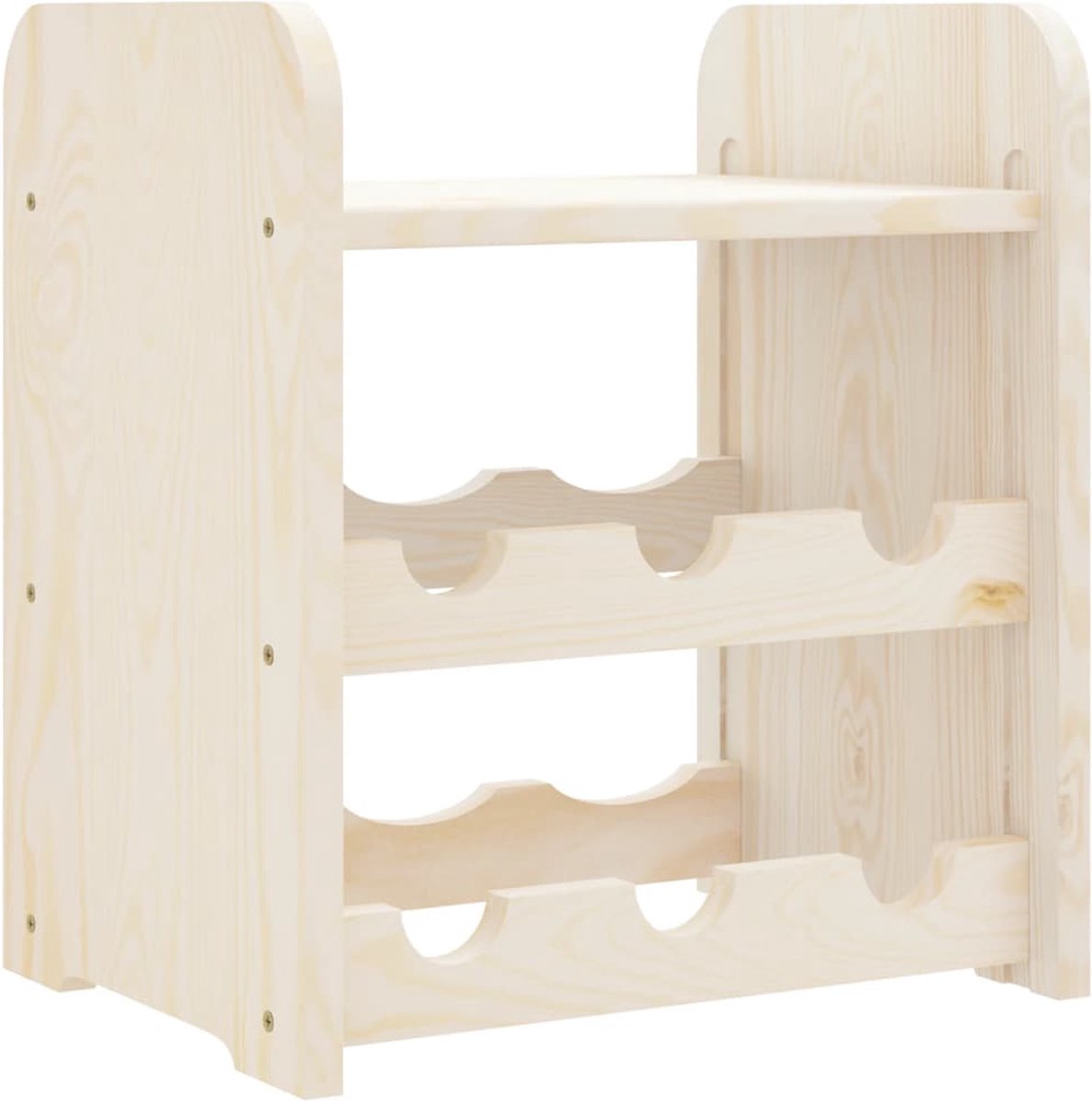 vidaXL - Wijnrek - met - bovenblad - 33x25x37 - cm - massief - grenenhout