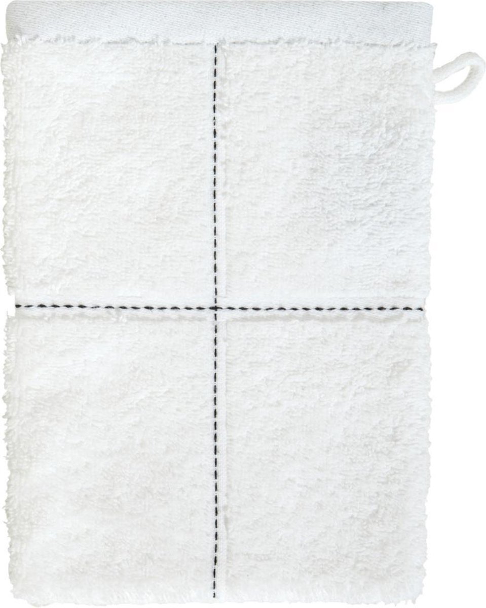 Seahorse Grid washand 16 x 21 cm white (per 3 stuks)